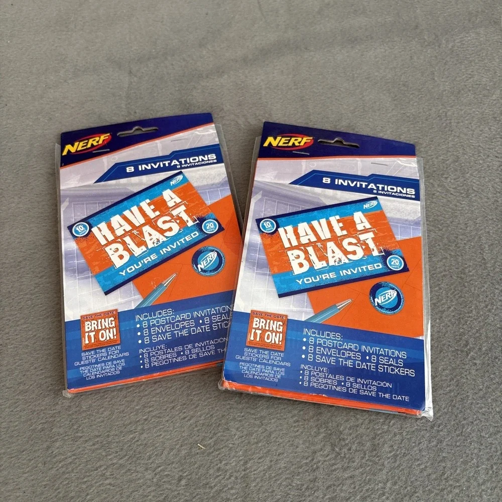 Nerf Birthday Invitations Boys Nerf Party New Have A Blast 16 2 Packs Of 8